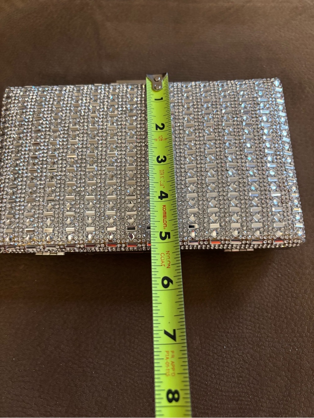 Silver Crystal Embellished Evening Clutch - Women Bags - Picture 6 of 6